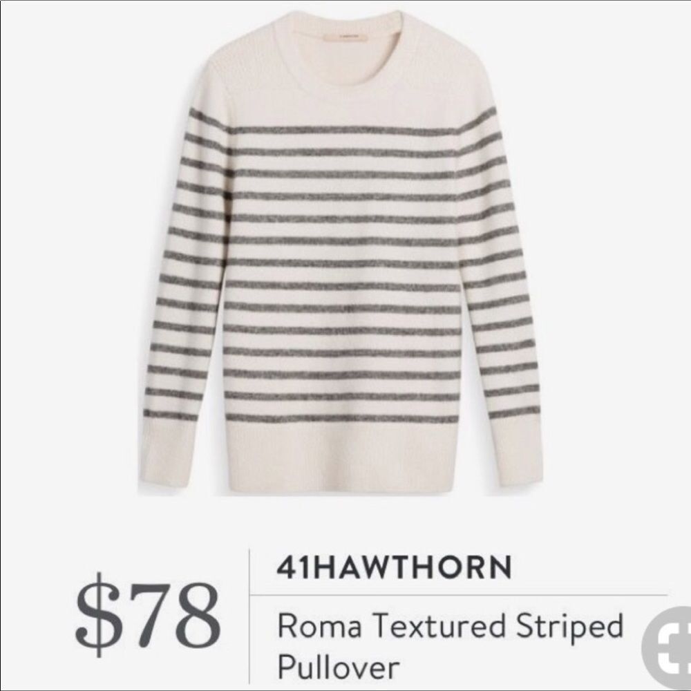 41 Hawthorn Roma Textured Striped Pullover Large